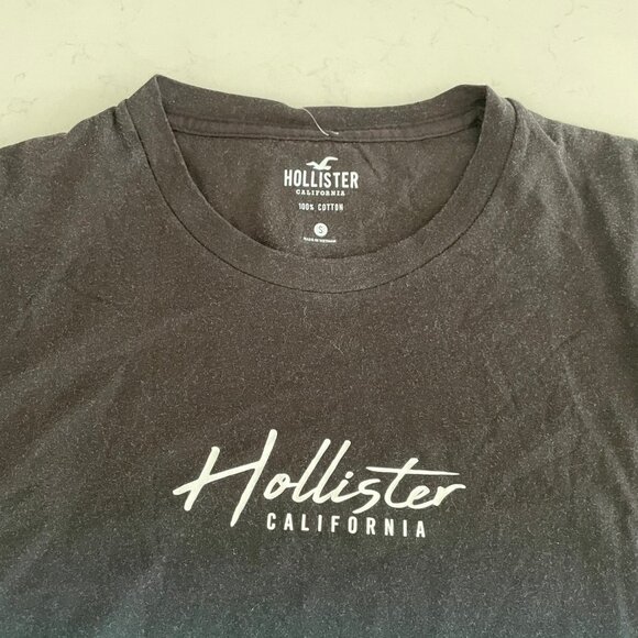 Hollister California SS Crew Nk Colorblock Graphic Top Blk Blue Pink Sz S NWT - Picture 3 of 9